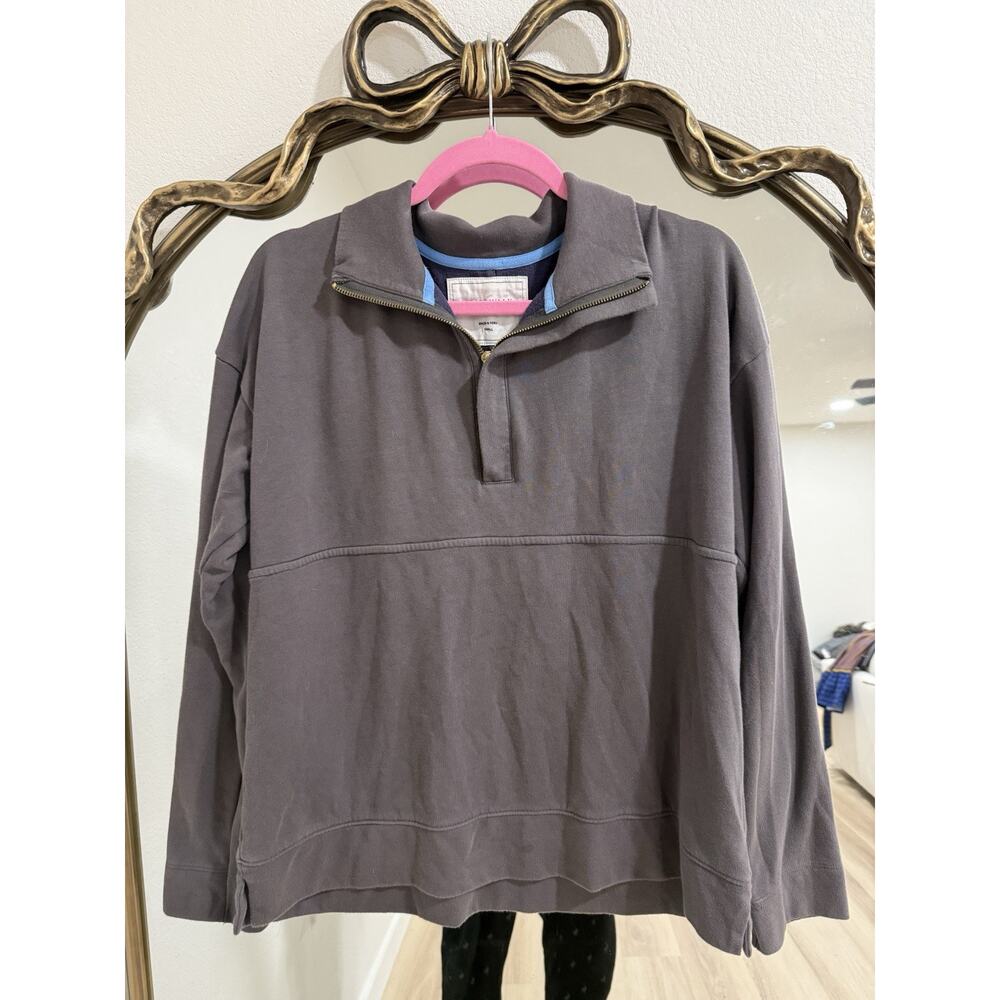 Alice Walk The Zip Up Sweatshirt Quarter Zip Long Sleeve Dark Gray Size S